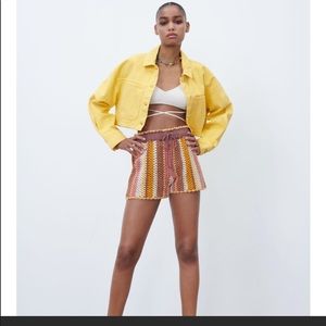 Zara crochet shorts set size Medium